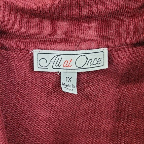 New Plus size 1X 16/18 Pullover Cowl Neck Lightweight Sweater Knit Top red - Picture 5 of 7